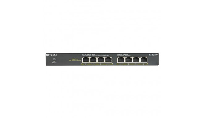 NETGEAR GS308PP Unmanaged Gigabit Ethernet (10/100/1000) Power over Ethernet (PoE) Black