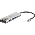 D-Link DUB-M520 notebook dock/port replicator Wired Thunderbolt 3 Aluminium, Black