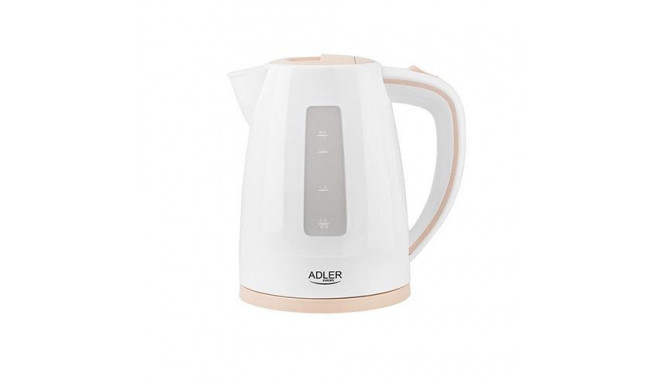 Adler AD 1264 electric kettle 1.7 L 2200 W Hazelnut, White