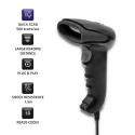 Qoltec 50866 barcode reader Handheld bar code reader 1D Laser Black