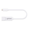 Manhattan USB-C to Gigabit (10/100/1000 Mbps) Network Adapter, White, Equivalent to US1GC30W, suppor