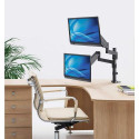 Manhattan TV &amp; Monitor Mount, Desk, Full Motion (Gas Spring), 2 screens, Screen Sizes: 10-27