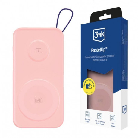 3mk akupank PastelUp 10,000mAh 22.5W USB 1A1C, roosa