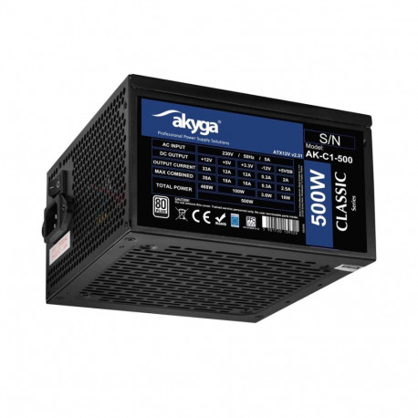 Akyga toiteplokk AK-C1-500 468W 24-pin ATX, must