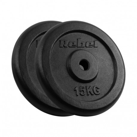 Malmi raskuste komplekt 2x15kg, avaus 31mm, klassikaline ketas, REBEL ACTIVE