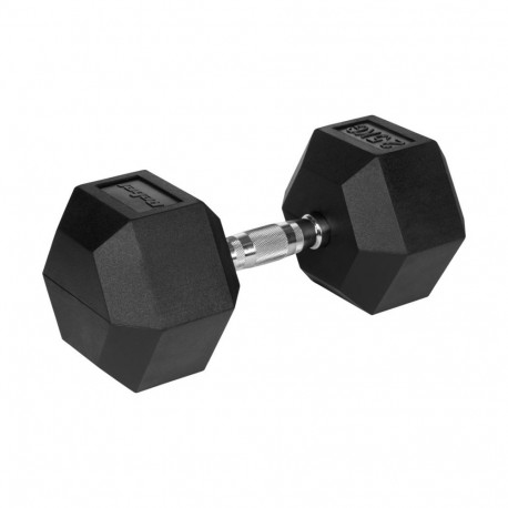 Rubberized cast iron dumbbell HEX 25 kg REBEL ACTIVE