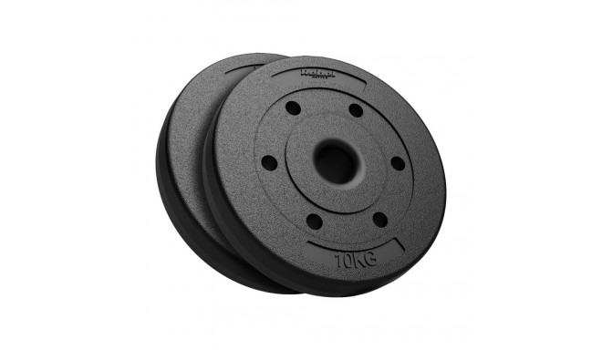 Bituminous Weight Set 2x10kg, 51mm Hole - for Olympic Barbells, REBEL ACTIVE