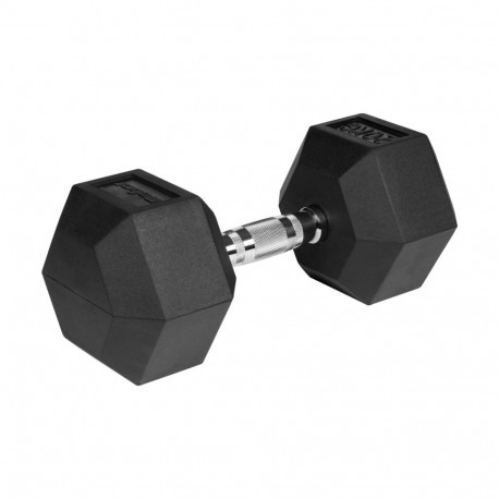 Rubberized cast iron dumbbell HEX 20 kg REBEL ACTIVE