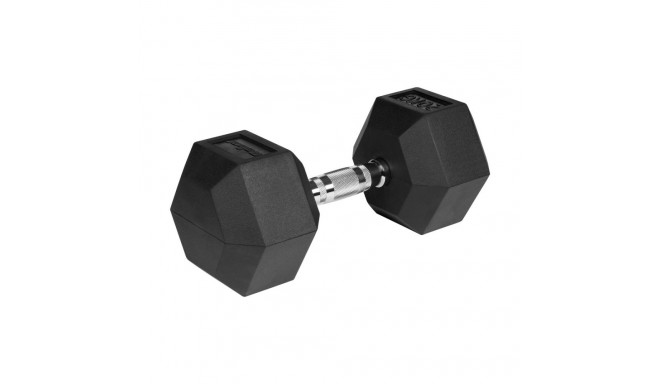 Rubberized cast iron dumbbell HEX 20 kg REBEL ACTIVE
