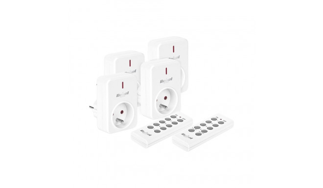Mains socket controlled by remote controls (4+2)