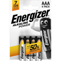 ENERGIZER PATAREI ALKALINE POWER AAA LR03 4 TK