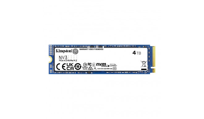 Kingston SSD | NV3 | 4000 GB | SSD form factor M.2 2280 | Solid-state drive interface PCIe 4.0 x4 NV