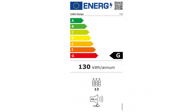Caso Wine Cooler WineExclusive 12 energiatõhususklass G pudelite mahutavus 12 kompressortehnoloogiag