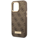 Guess GUHMP14LU4GPRW iPhone 14 Pro 6.1" brown/brown hard case 4G Logo Plate MagSafe