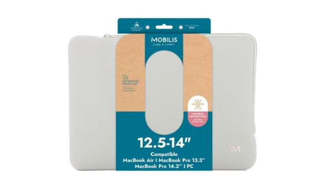 Mobilis Mobilis Skin varrukas 12.5-14" tahvelarvuti ümbris - Hall ja Roosa