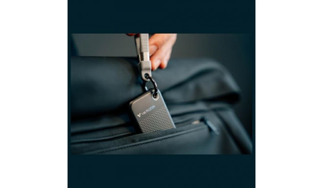 Verbatim 2TB SSD võtmehoidja USB 3.2 Gen.2 kaabliga must-hall 32194