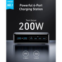 Anker Prime GaN 2x USB-A 4x USB-C PD 200W mitme portiga laadija Must