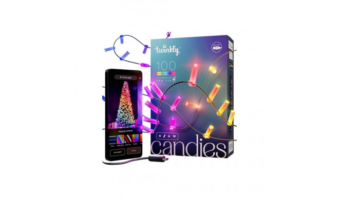 Twinkly Candies 100 Candle-shaped RGB LEDs, Clear Wire, USB-C