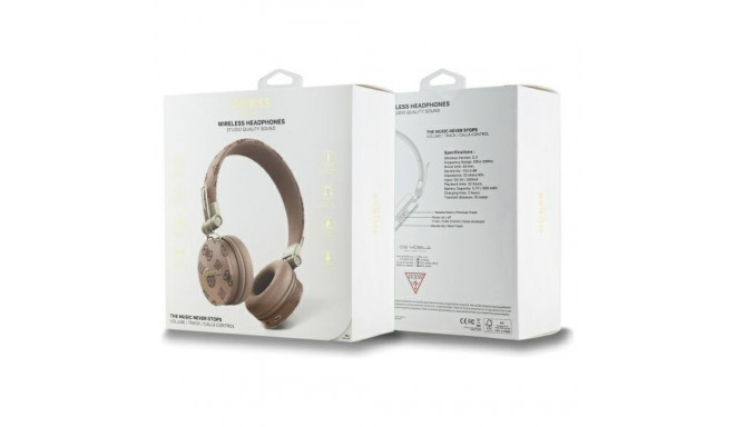 Guess Over-Ear Bluetooth Headphones ENC GUBH70EPOSMW brown Peony Script Round Shape
