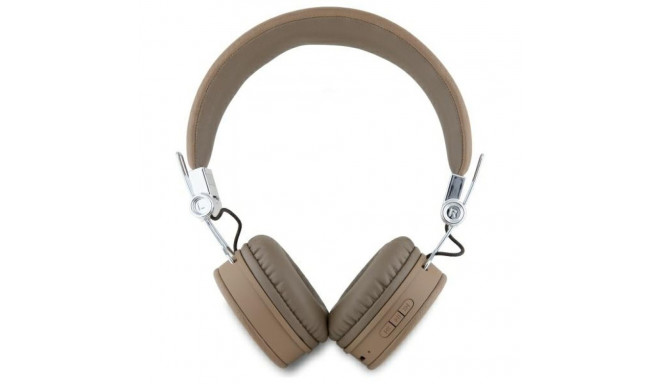 Guess Over-Ear Bluetooth Headphones ENC GUBH70PGTSPSW brown Grained Classic Round Shape