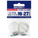 SPECIALIST+ stainless steel pl. clamp, 16-27 mm, 2 pcs.