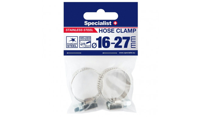 SPECIALIST+ stainless steel pl. clamp, 16-27 mm, 2 pcs.