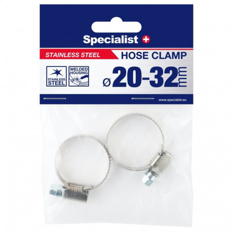 SPECIALIST+ stainless steel pl. clamp, 20-32 mm, 2 pcs.