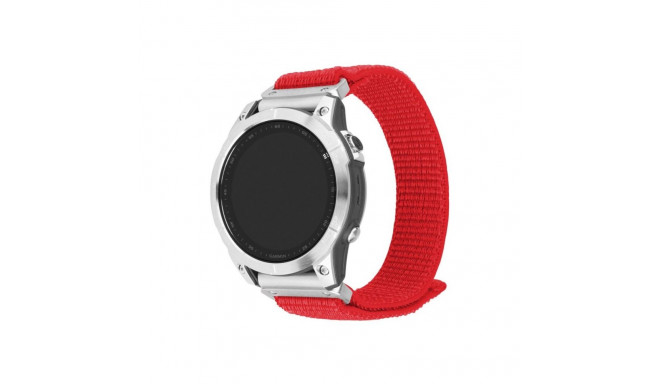 Fixed | Sporty Strap for Garmin QuickFit 22mm | 160-210 mm | Red | Nylon