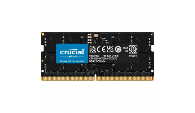 Laptop memory Crucial SODIMM, DDR5, 16 GB, 5200 MHz, CL42 (CT16G52C42S5)