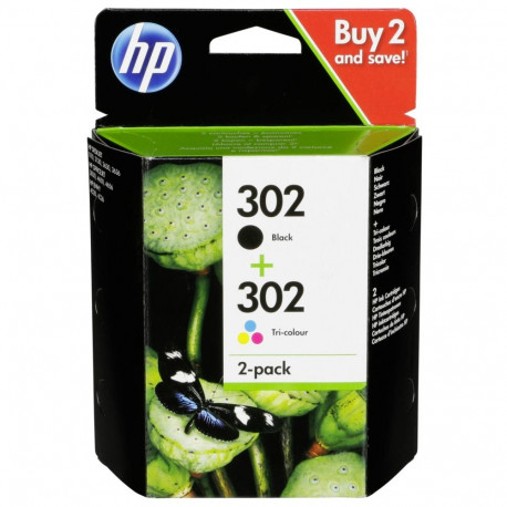 HP 302 must + värviline combopack Instant Ink