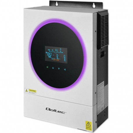 Qoltec 53873 hübriid päikesepaneeli inverter off-grid 6kVA | 6kW | 120A | MPPT | LCD | Wi-Fi | BMS |