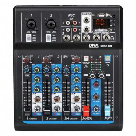 DNA audiomikser MIX 4 EQ USB MP3 Bluetooth analoog