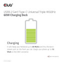 CLUB3D The CSV-1562 is an USB3.2 Gen1 Type-C Universal Triple 4K30Hz Charging Docking Station and is
