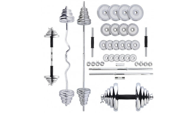 HMS STC55 3-in-1 weight set in case (straight and broken barbells, barbells) 55 kg