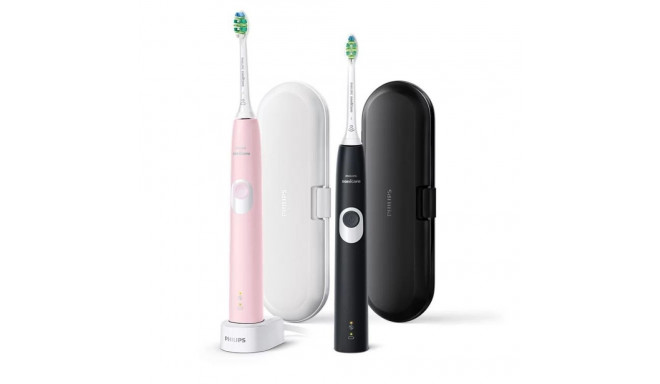 Philips 4300 series ProtectiveClean 4300 HX6800/35 2-pack sonic electric toothbrushes with cases