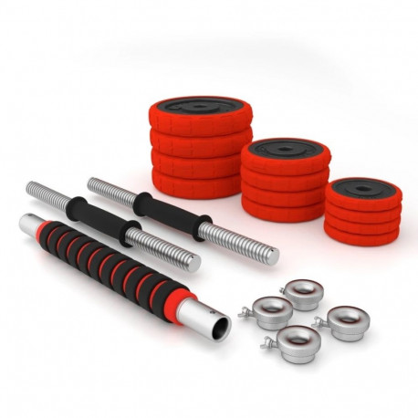 HMS SGGX20 rubberized barbells with barbell function 20 kg