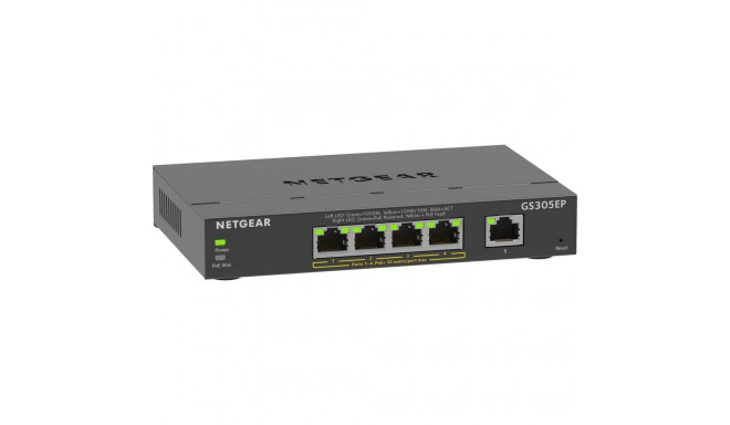 NETGEAR 5-Port Gigabit Ethernet PoE+ Plus Switch (GS305EP) Managed L2/L3 Gigabit Ethernet (10/100/10