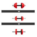 HMS SGGX20 rubberized barbells with barbell function 20 kg
