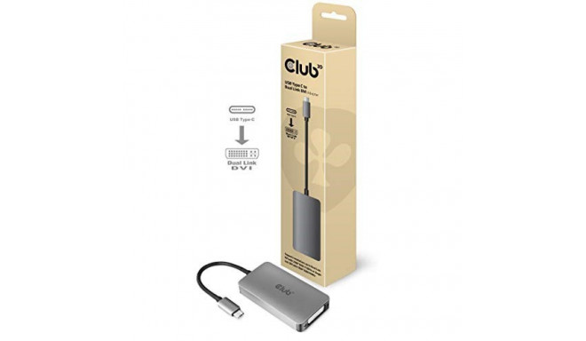 CLUB3D USB3.2 Gen1 Type-C Dual Link DVI-D HDCP ON versioon aktiivne adapter M/F