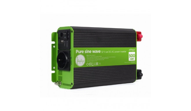 EnerGenie EG-PWC-PS500-01 power adapter/inverter Auto 500 W Black, Green