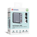 Verbatim GNC-140 GaN Charger 140W with 2 x USB-C PD 140W / 1 x USB-C PD 20W / 1 x USB-A QC 3.0 (EU/U