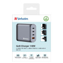 Verbatim GNC-140 GaN Charger 140W with 2 x USB-C PD 140W / 1 x USB-C PD 20W / 1 x USB-A QC 3.0 (EU/U