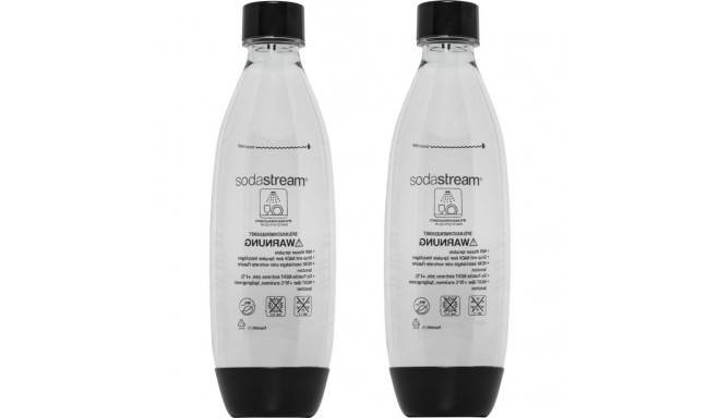 Bottles SodaStream Fuse Black (suited for SodaStream sparkling water makers), 2 x 1 l