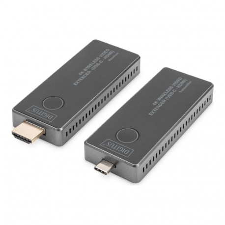 Digitus 4K juhtmevaba video pikendaja, 30 m (USB-C - HDMI) DS-55324 must/hõbedane