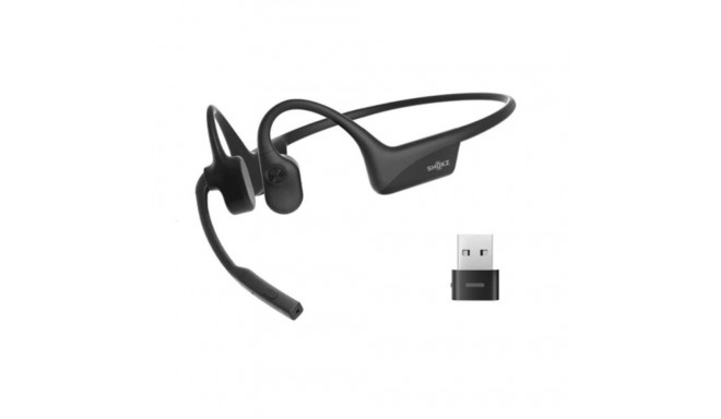 Shokz OpenComm2 Bone Sound Headset with Noise Cancelling Boom Mic and USB-A Adapter, Black