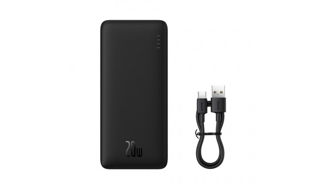 Baseus Airpow 20W 10000mAh Power Bank with Baseus Simple Series USB-A - USB-C 30cm Cable - Black