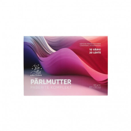 Värviline pärlmutterpaber B4 10 värvi, 20lehte pakis