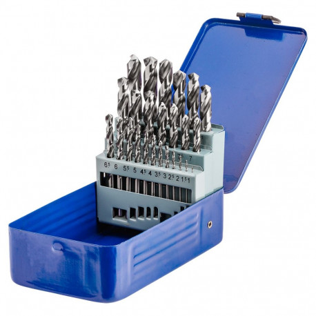 Komplekt terase ja malmi puuriterasid NWKa M-25, 1,0-13,0 mm, lihvitud, HSS (25 tk)