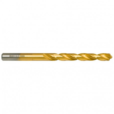 Wiertło do metalu Baildon DIN 338 RN 9 mm, HSS TiN (S), 125-81 mm (chwyt 3-płaszczyznowy)