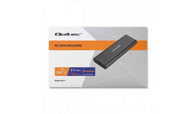 SSD Enclosure - Qoltec 50311 M.2 USB Type-C Black